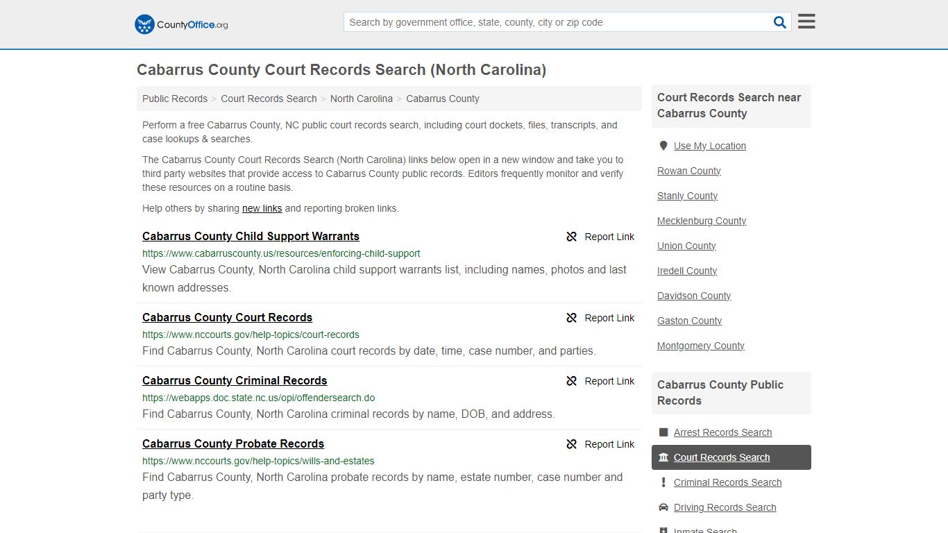 Cabarrus County Court Records Search (North Carolina) - County Office